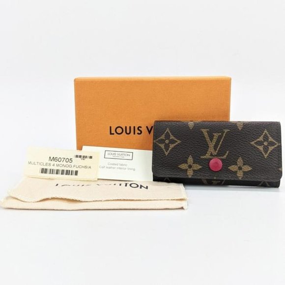 SOLD Louis Vuitton Monogram Fuchsia 4 Ring Key Holder - Picture 7 of 7